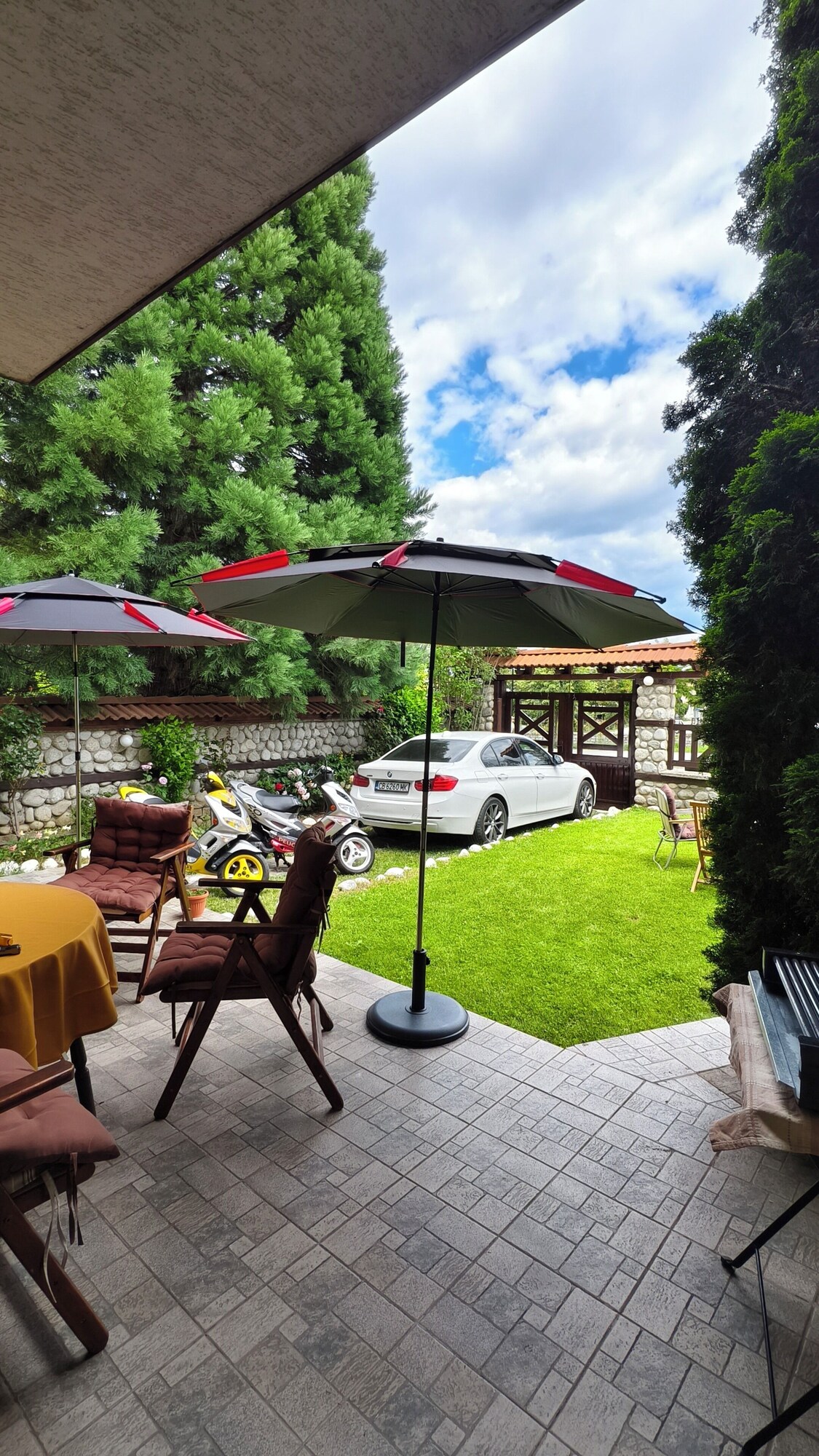 Outdoor seating and garden terrace at the villa
